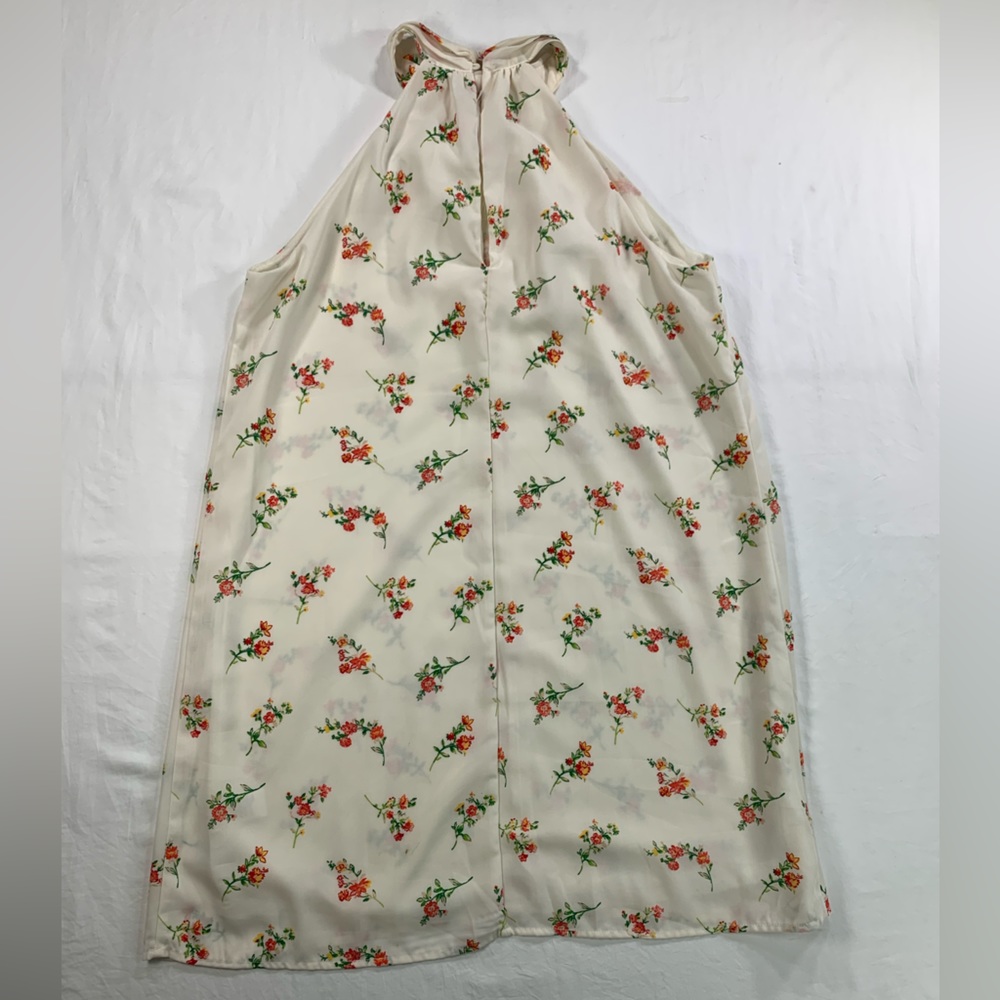 Floral Haulter‎ Top Dress All Over Pattern Cream Off White Women's Size M - Picture 2 of 13